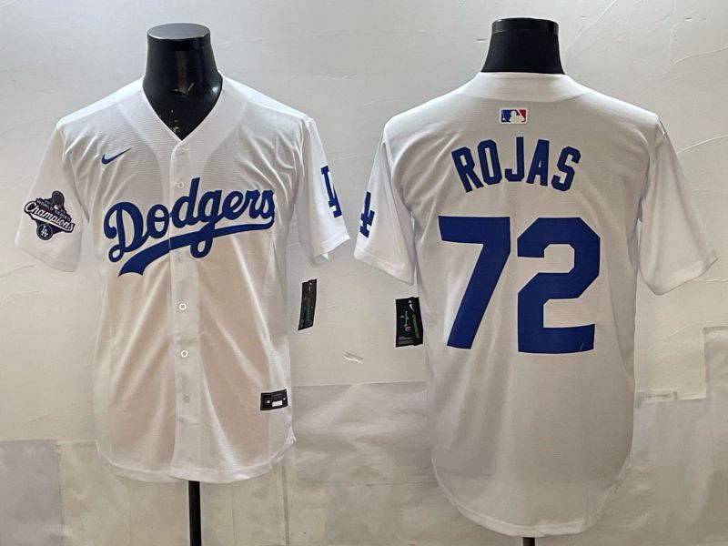 Men 2025 Los Angeles Dodgers #72 Rojas White Game Nike MLB Jersey style 0010->los angeles dodgers->MLB Jersey